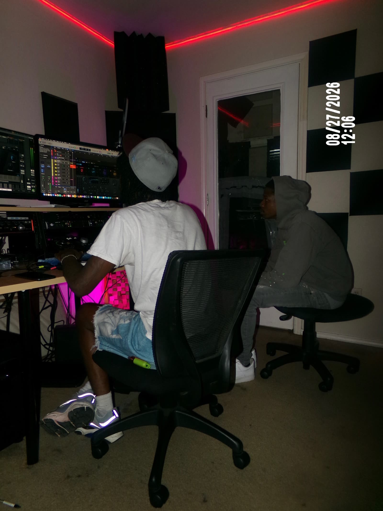 The studio during a session